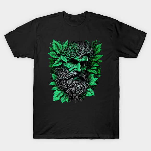 Jack Of The Wood Traditional Pagan Celtic Greenman T-Shirt by ShirtFace